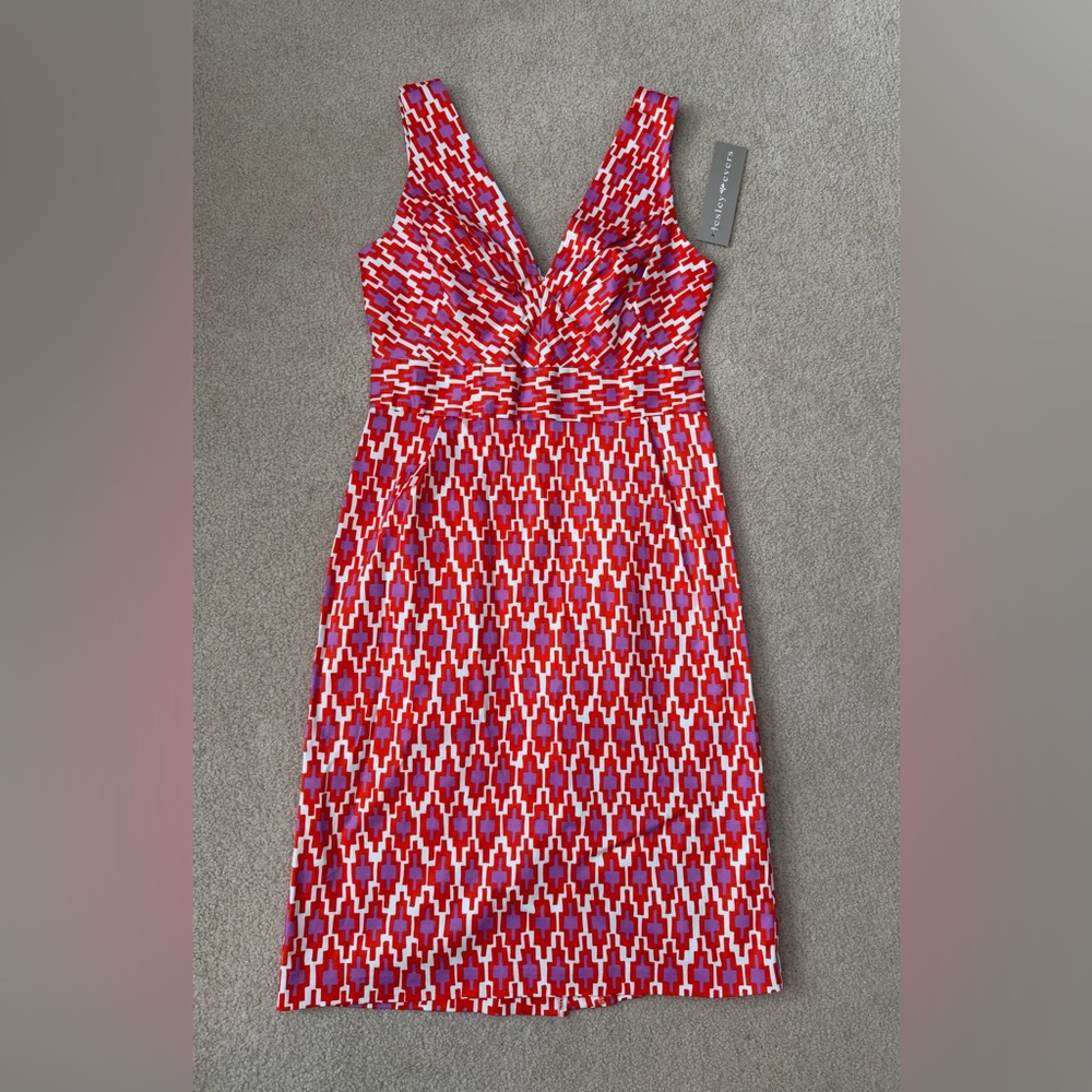 Lesley Evers Orange and Purple Patterned Dress